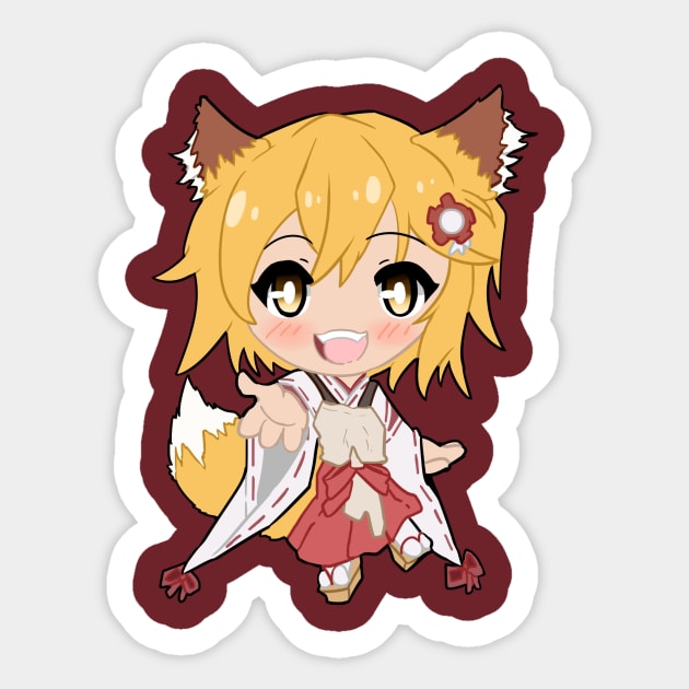 Chibi Helpful Fox Senko-San Sticker by kelsmister